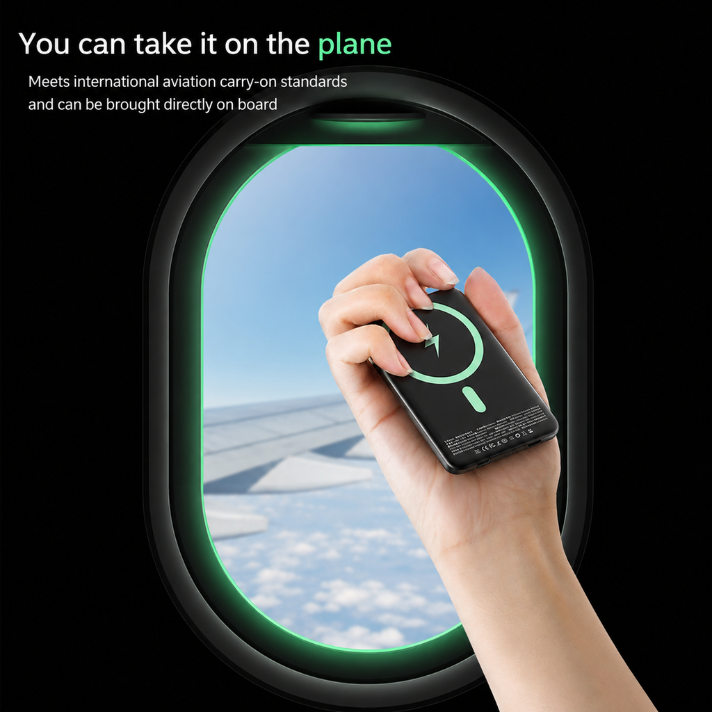 PoweredbyANO Magnetic Power Bank – Portable Wireless Charging 10,000 MAH